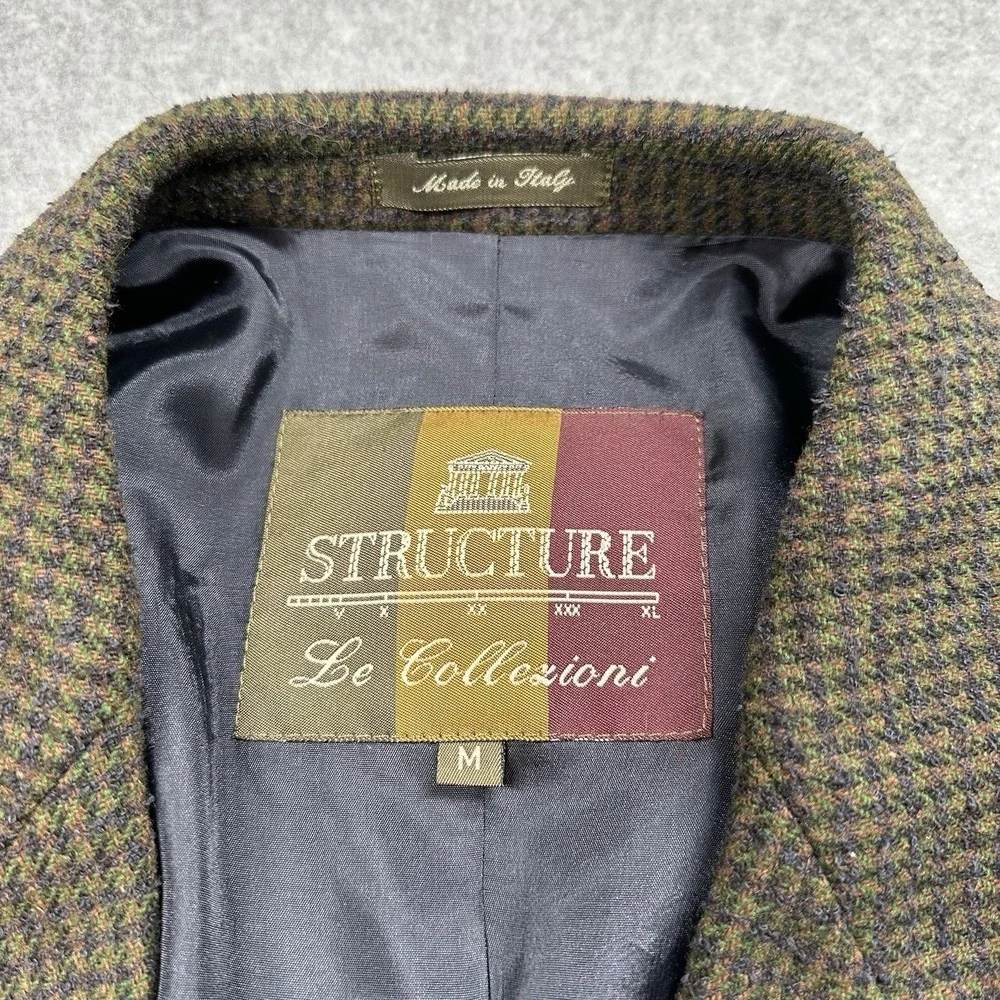 Vintage Structure Le Collezioni Tweed Blazer Mens M Wool Blend Brown